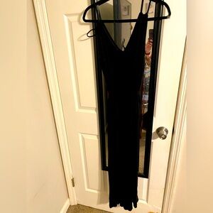 Black spaghetti strap jumpsuit by old navy.